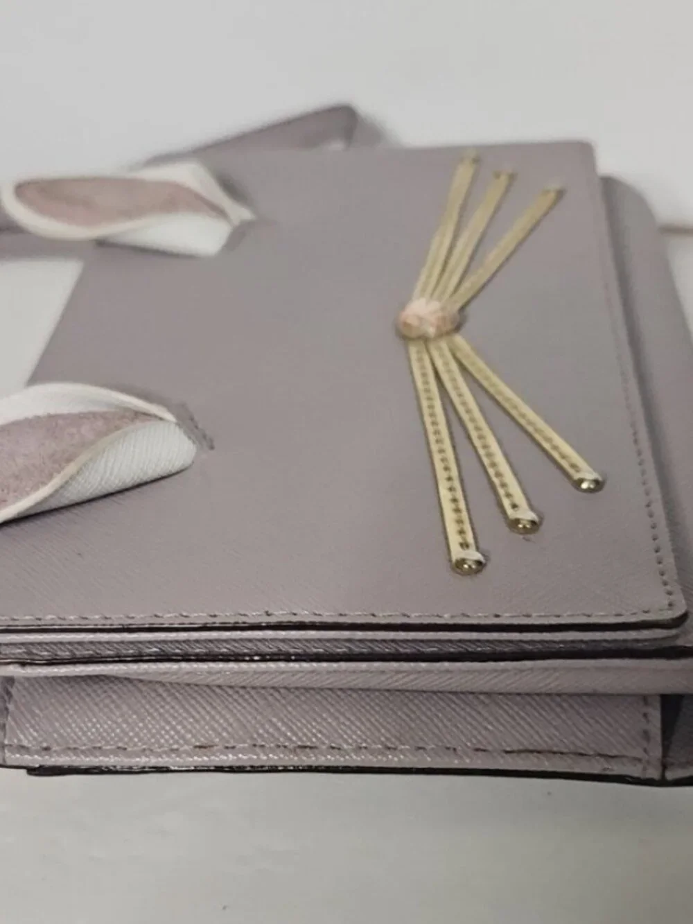 Kate Spade Hop To It Rabbit Winni Crossbody Clutch Grey Leather Bunny